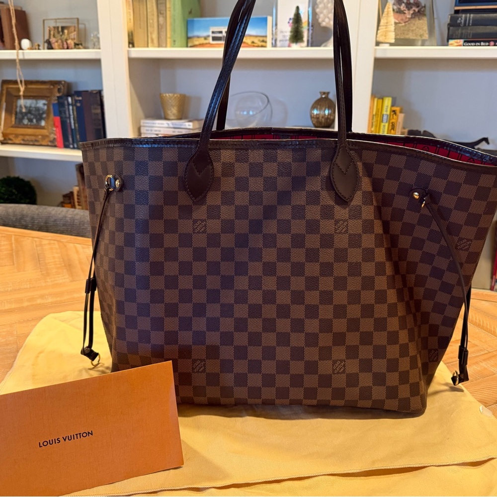 Authentic Louis Vuitton Brown Neverful GM Tote Bag